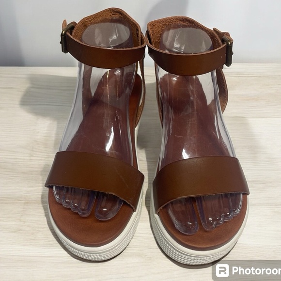 Alter’d State sandals, brown leather, buckle ankle strap, size 7 - Picture 1 of 4